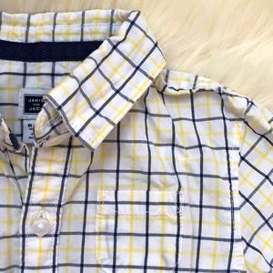 Janie and Jack Onesie Button Down Plaid Shirt